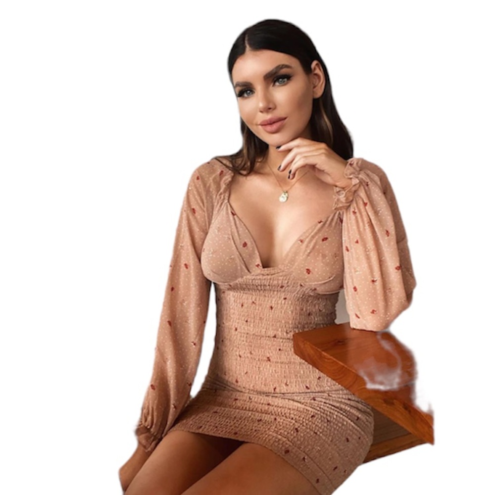 Fashion nova  taupe  dress